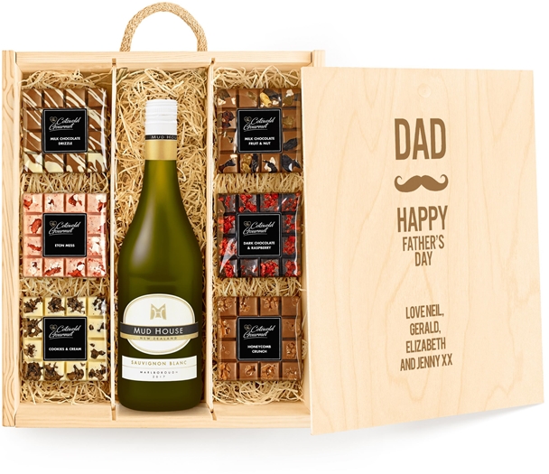Father's Day Large Personalised Chocolate Tasting Experience With White Wine